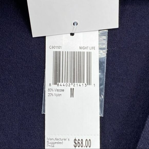 Magaschoni Button Front Navy Blue Cardigan Sweater M Viscose/Nylon Knit - Picture 6 of 8